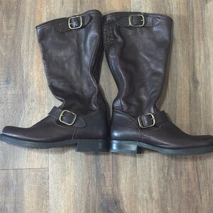 Frye Veronica Tall Slouch Brown Leather Women's Boots